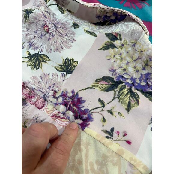 Cynthia Rowley Plus 2X Floral Button Shirt Cottagecore Lace Trim Blouse Top - Picture 10 of 10